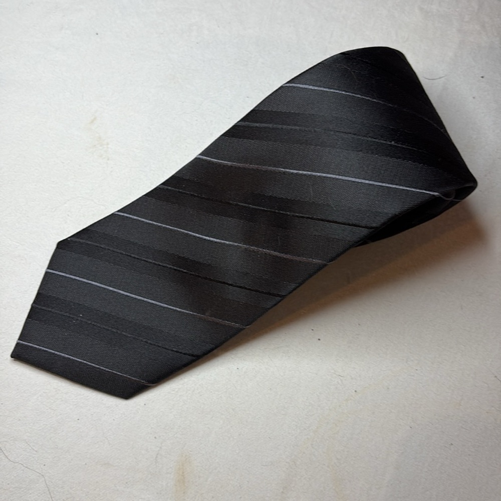 claiborne Black Silk Tie Tone on Tone